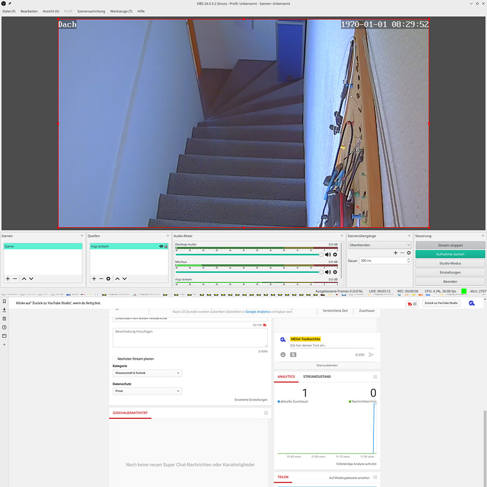 RTSP-Stream teilen oder auf einer Webseite einbetten (OBS & Youtube ...