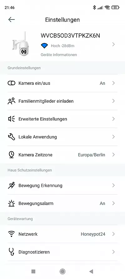 Wansview W9 Überwachungskamera die App 9