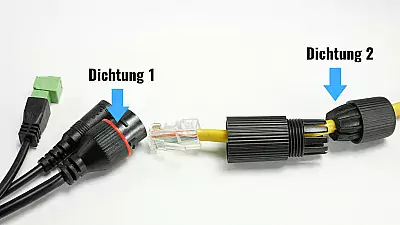 Netzwerkkabel abdichten Schritt 2